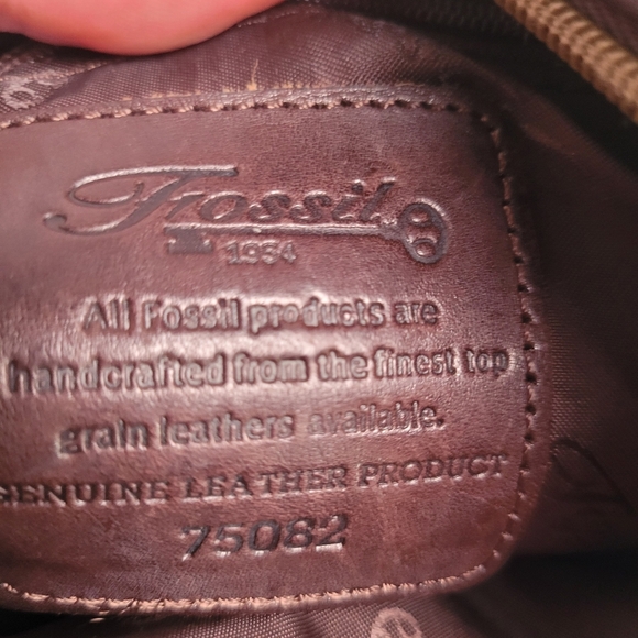 Vintage Fossil Brown Pebbled Leather Small Crossbody Purse - Picture 16 of 16